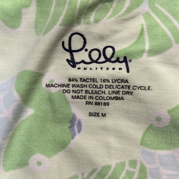 Lilly Pulitzer Womens Green & Blue Fish Floral Print Casual Dress Medium - Picture 4 of 6